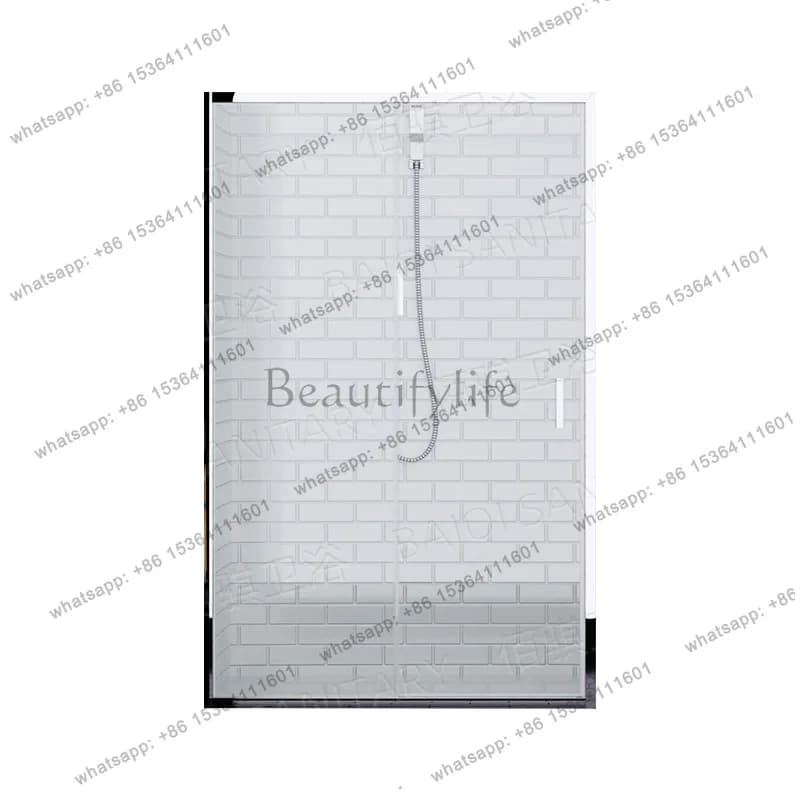 New simple rectangular stainless steel shower room glass partition dry and wet separation household