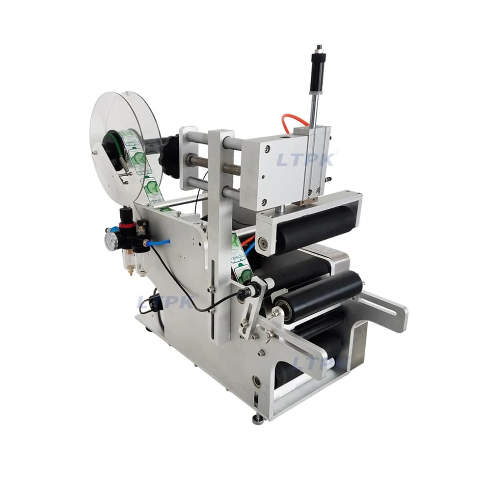 Semi Automatic Manual Table Top Juice Adhesive Plastic Glass Bottle Sticker Water Bottle Labeling Machine