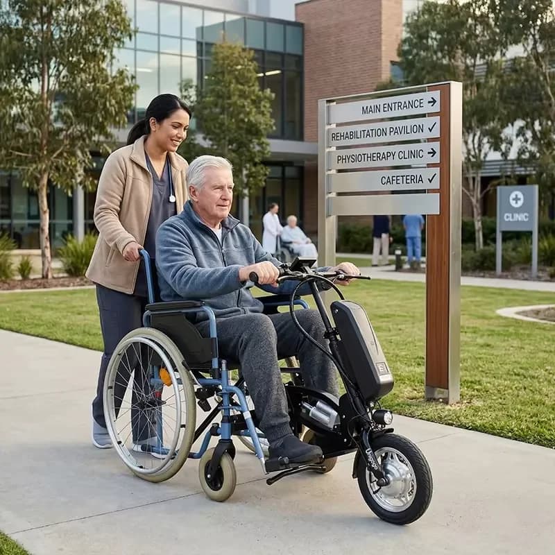 Power Assist Conversion Kit for Electric Power Head Front Wheel Attachment Mobility Aid