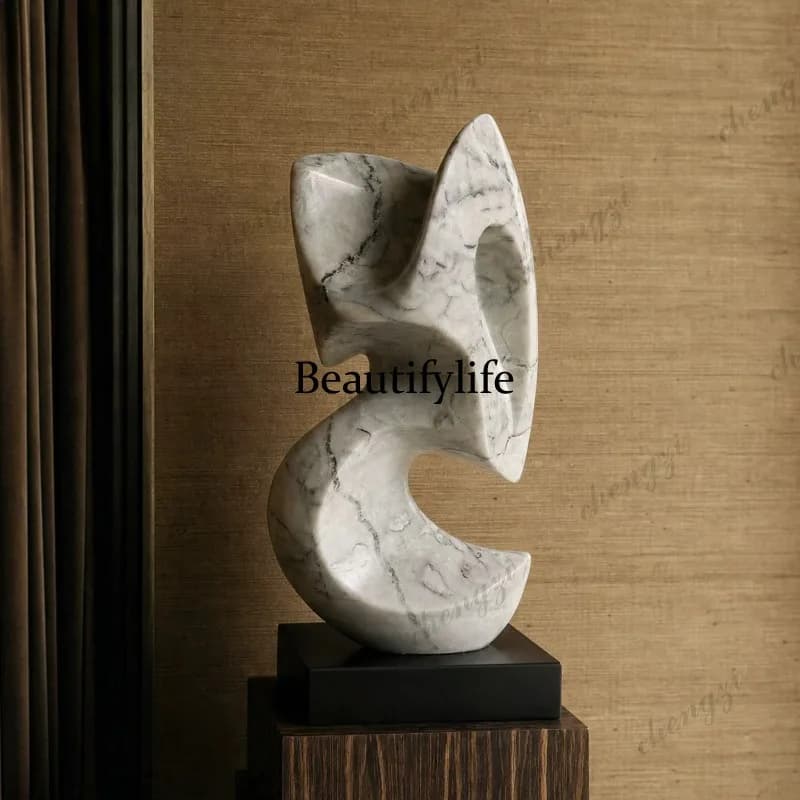 A73 Marble Abstract Curve Sculpture Hotel Clubhouse Exhibition Hall Soft Decoration Art