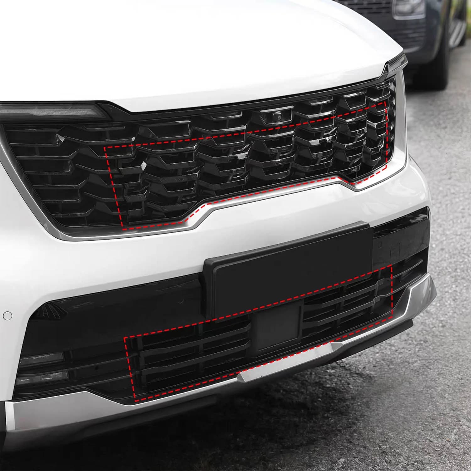 For Kia Sorento 2024 2025 Car Front Bumper Center Grille Grille Cover Frame Trim Auto Exterior Accessories 1pcs