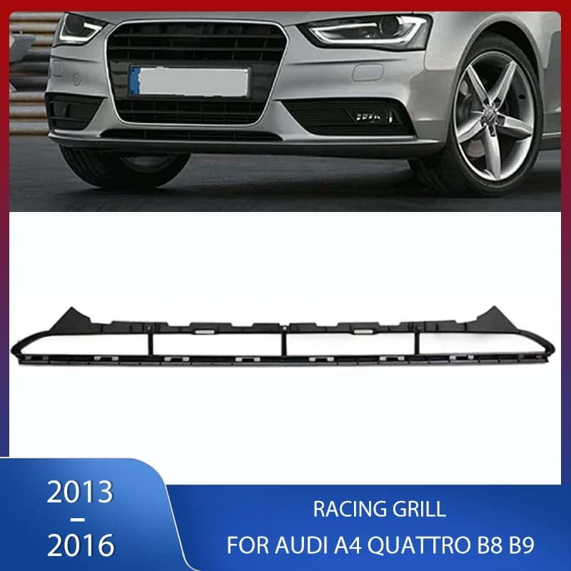 Front Bumper Grille Racing Grill Cover Lower Spoiler Lower Diffuser Lip For Audi A4 Quattro B8 B9 2013 2014 2015 2016 8K0807683