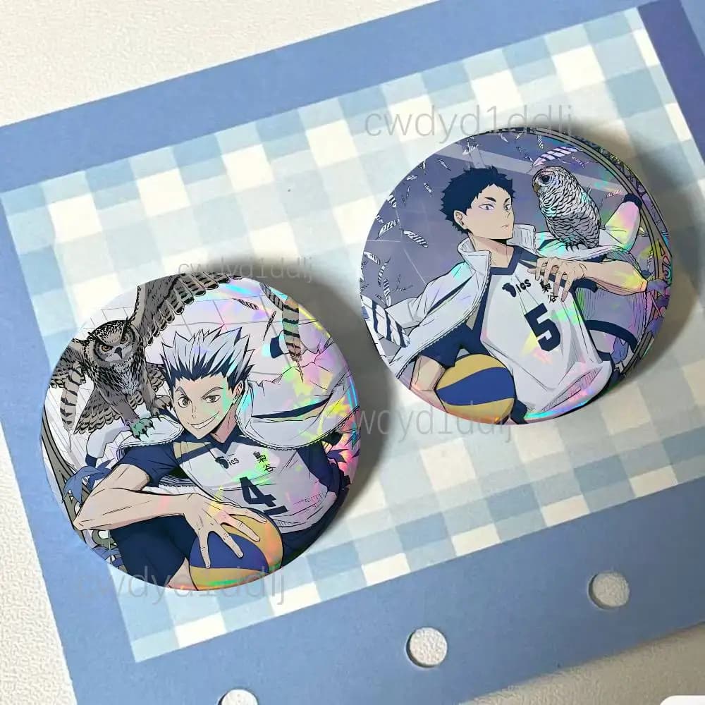 Bokuto Akaashi BokuAka 2 Pieces Set Badge Set Fashion Brooches for Women Men Backpack Accessory Bag Badge Jewelry Gift
