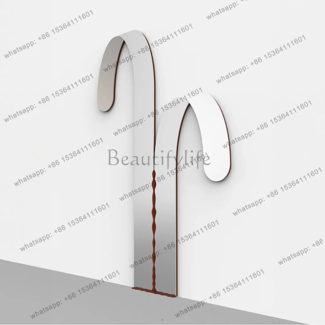 Modern art wind curved splicing floor mirror special-shaped home living room bedroom decorative mirror