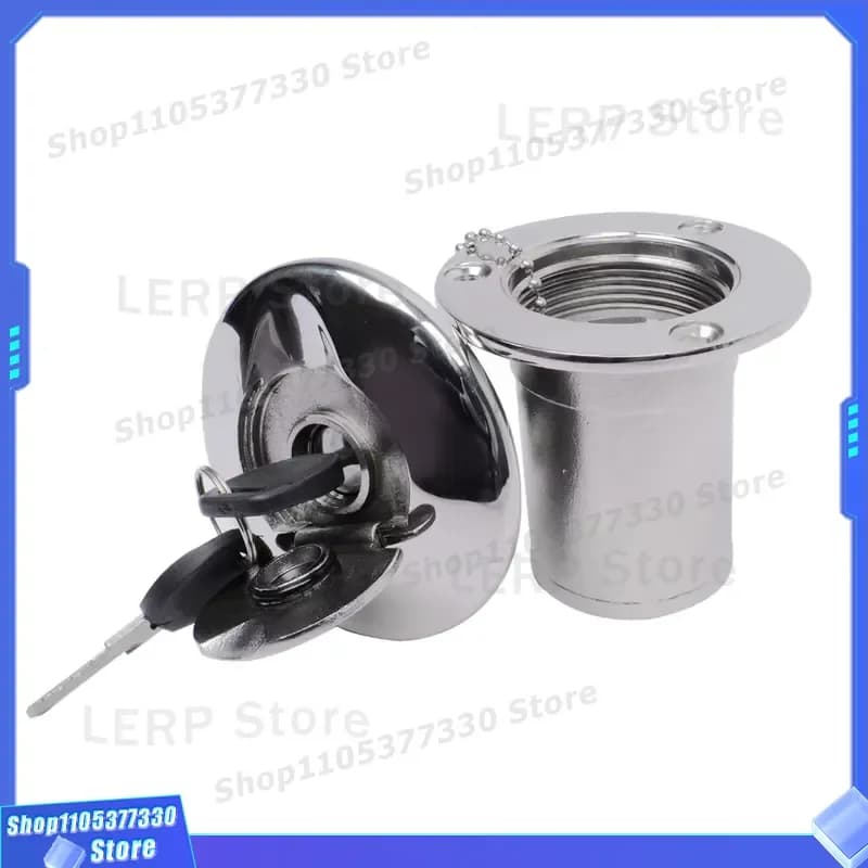 Marine Grade 316 Stainless Steel Locking Fuel Filler Cap Deck Refueling Port for Yacht Boat Ship Accessories Heavy Duty Heavy