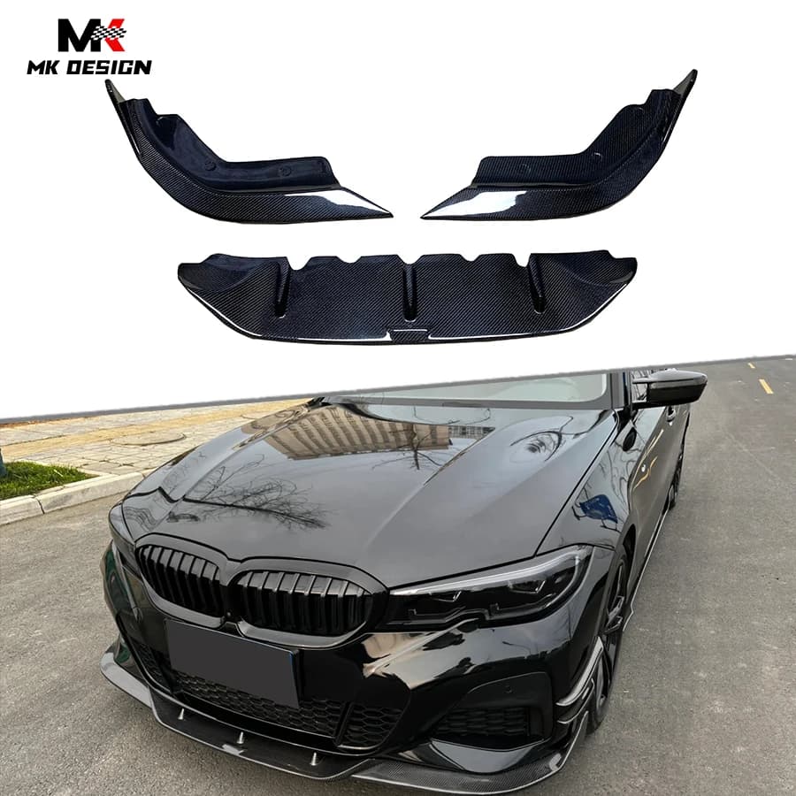Carbon Fiber TAK Style Front Bumper Lip Chin Spoiler for BMW 3 Series G20 G28 2019-2021 Front Lip Side Splitters Car Accessories