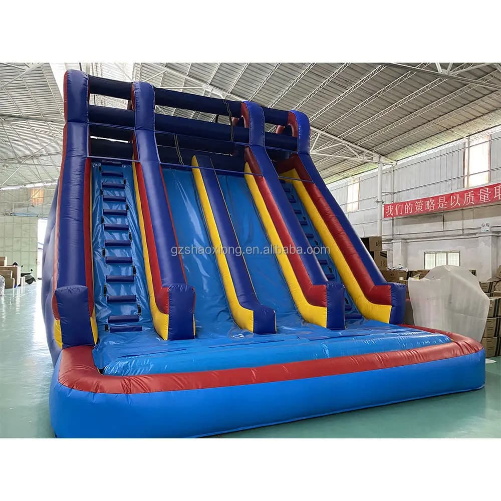 Giant City Commercial Kids Adults Inflatable Water Slide Inflatable Jumping Double lane Inflatable Jumping Slides with Pool