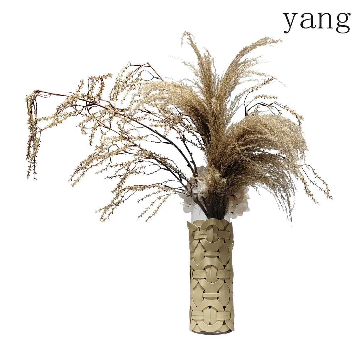 CX Modern Light Luxury Straight Glass Vase Woven Leather Vase Floral Ornament