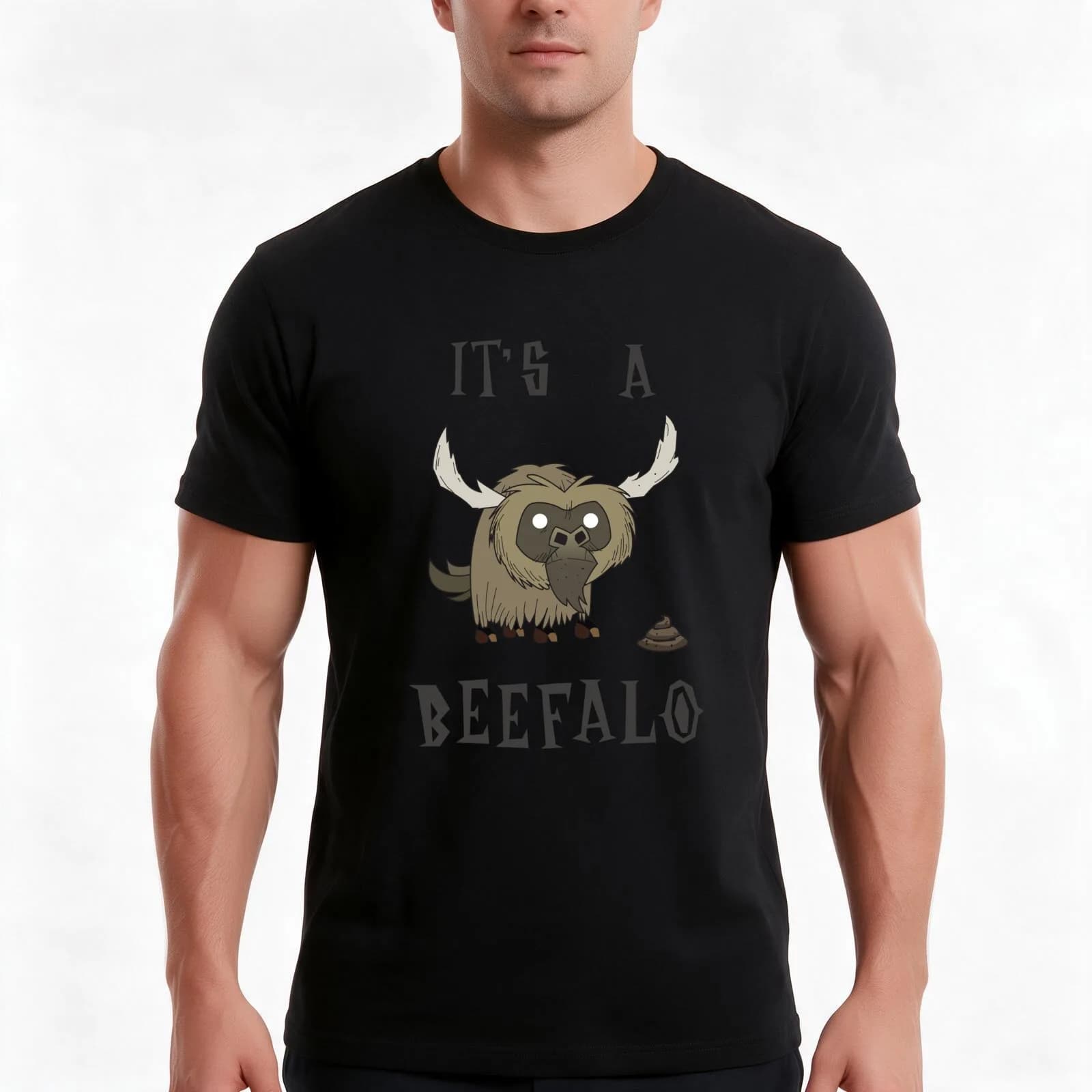It's a Beefalo! T-Shirt, Summer Casual Cotton Tee, Oversized Streetwear Tops, Vintage Graphic Print, Loose Fit Short Sleeve