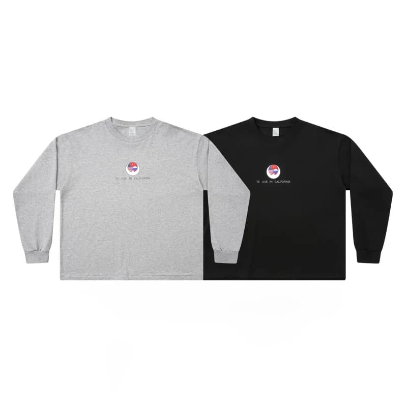 Black Gray Crew Neck High Street Winter Kanye West Bully Merch LS-03 YE LIVE Banner Men Women Long-Sleeve T-Shirt