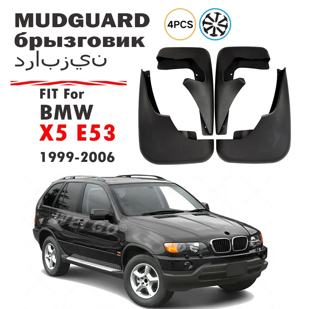 1999 2000 2001 2002 2003 2004 2005 2006 For BMW X5 E53 Mudguard Fender Mud Flap Guards Splash Mudflaps Car Accessories 4pcs