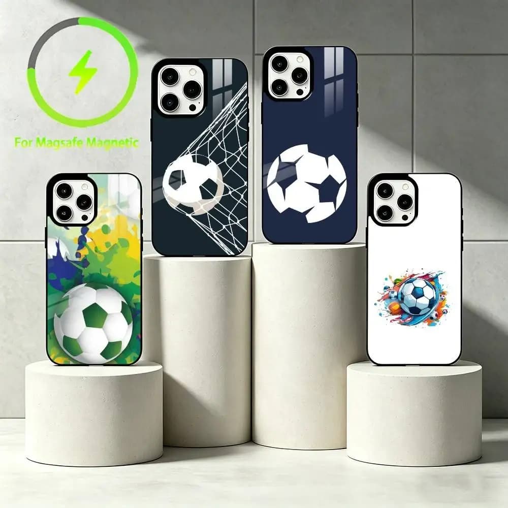 2026 football fans Phone Case For iPhone 17 16 15 14 13 12 Pro Max Plus for Mirror Wireless Magnetic Cover