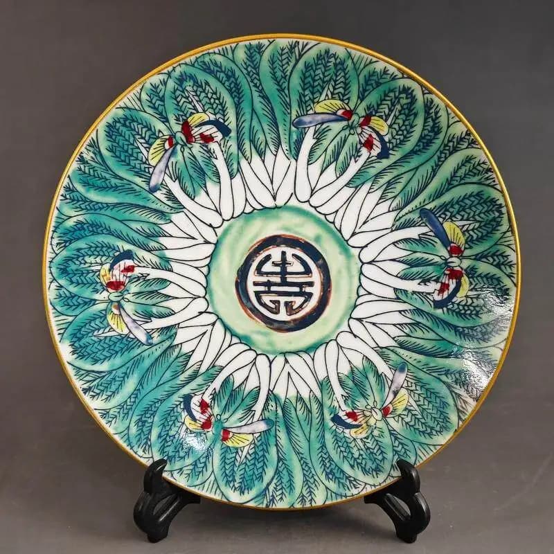 Jingdezhen Famille rose porcelain Decorative Plate Chinese style Classical Home Office Desktop Decoration Ornament