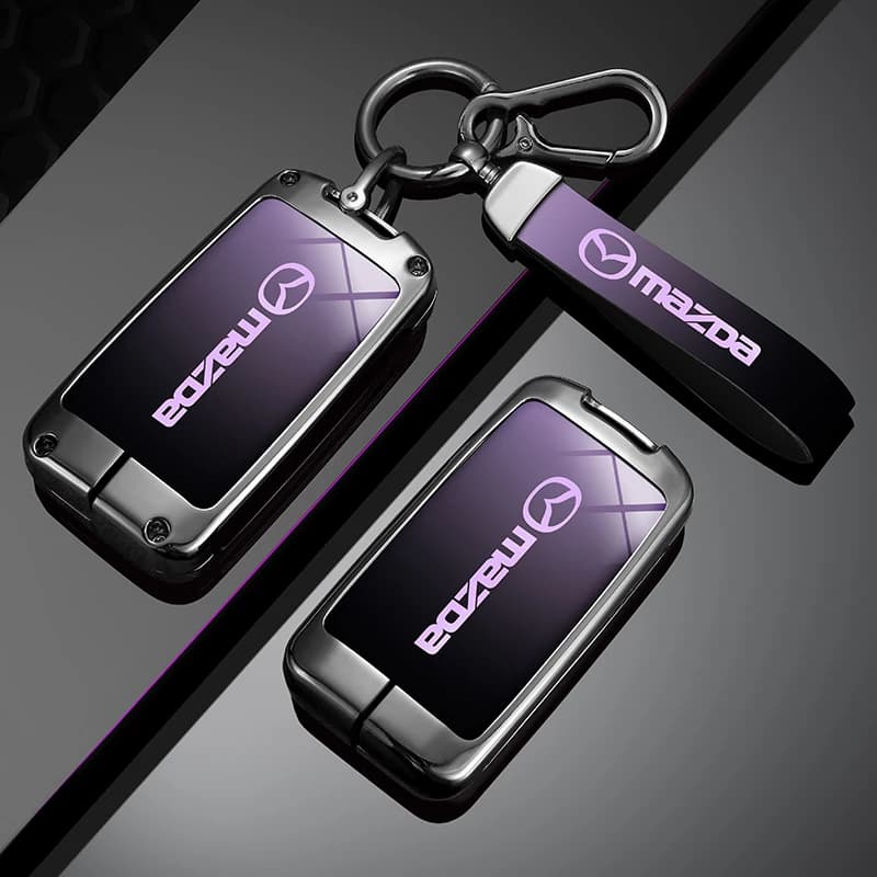 Zinc Alloy Car Key Holder For Mazda 3 5 6 SKYACTIV Axela Atenza CX30 CX5 CX8 CX9 MX5 RX8 RX7 BT50 Remote Protector Car Key Cover
