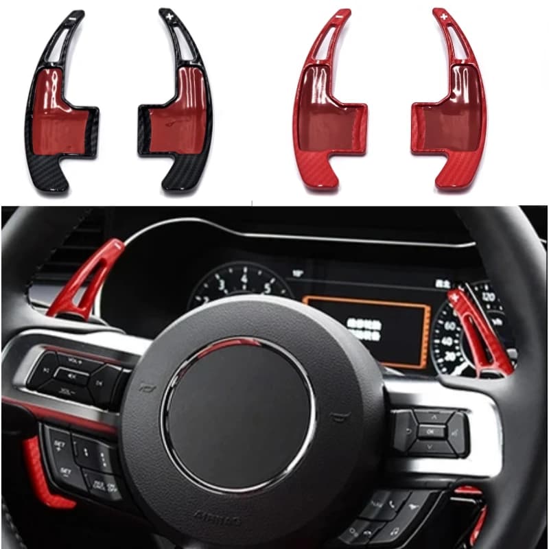 2pcs Car Steering Wheel Paddle Shifter Cover For Ford Mustang 2015 2016 2017 2018 2019 2020 2021 2022 2023 ABS Trim Accessories