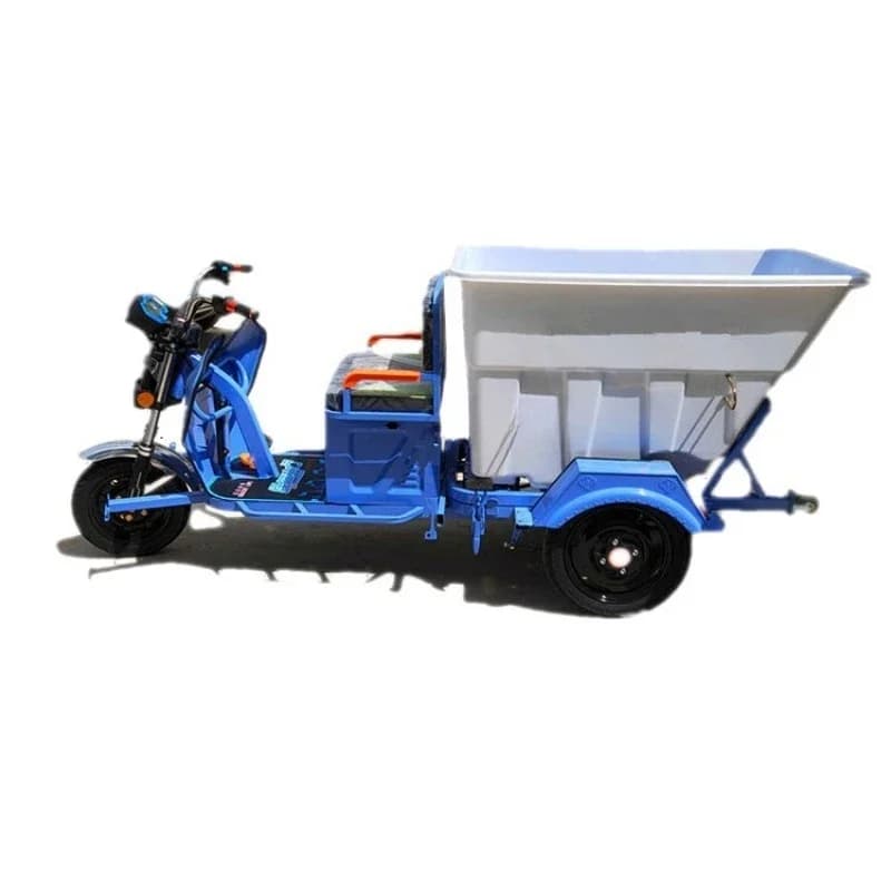 Electric three-wheeled transportation sanitation truck, garbage park community property disc brake rear bridge cleaning truck