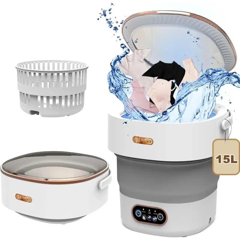 15L Portable Small Washing Dryer Machine Collapsible Washer with Spin Apartment Travel Socks Underwear Panties Washing Machine