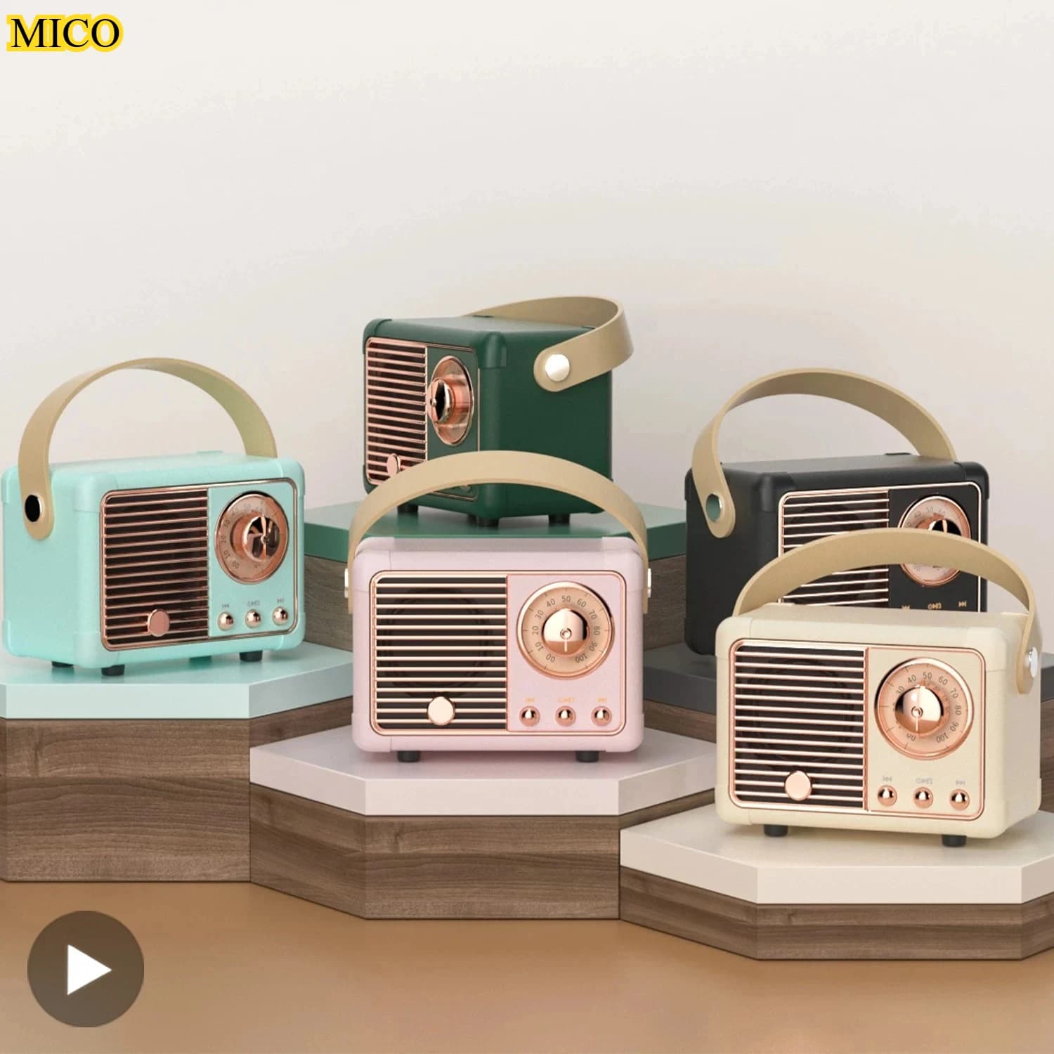 Vintage 2nd Gen Bluetooth Speaker, Mini Portable Decorative Audio for Car & Desktop