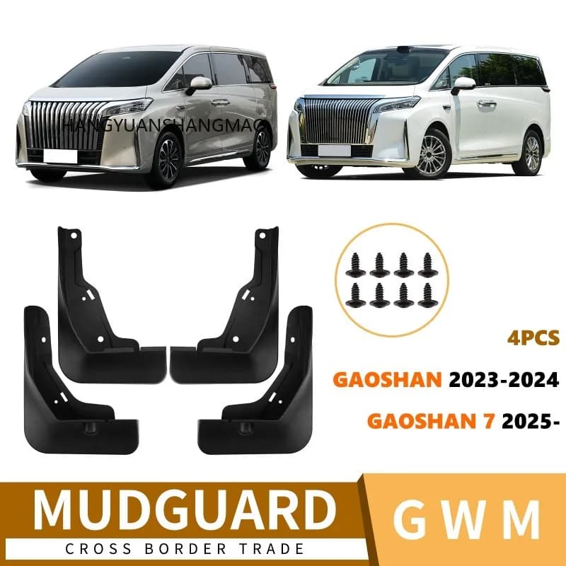 Mudguards Fenders for Great Wall WEY Gaoshan 7 2023-2025 Black ABS Tire Accessories Car Exterior Decor Protective Parts