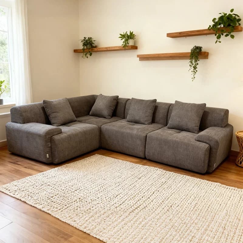 #* Modern Design Boneless Sponge Fabric Sofa Set-Living Room & Bedroom Furniture Vacuum Compression Multifunctional