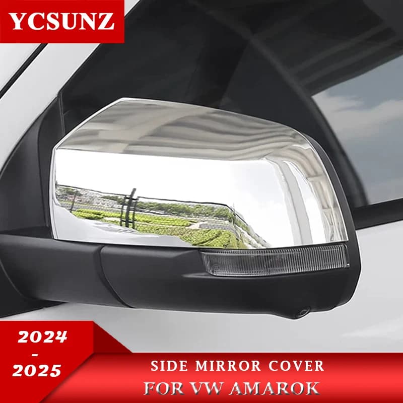 Side Rearview Mirror Cover For VW Amarok 2023 2024 2025 2026 Car Exterior Accessories Double Cabin