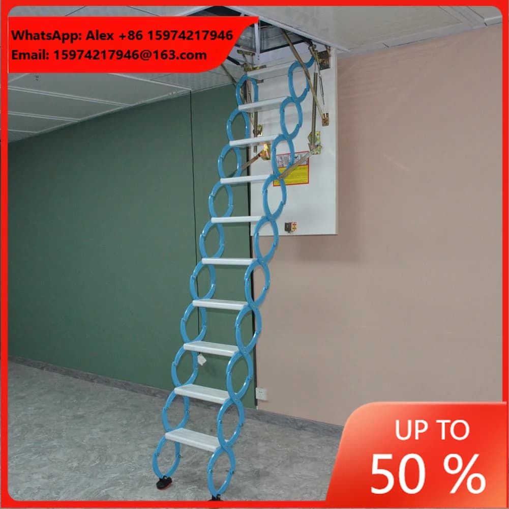 Portable Electric Retractable Indoor Home Attic Lifting Stair Remote Control Folding Invisible Ladder For Outdoor Duplex Villa