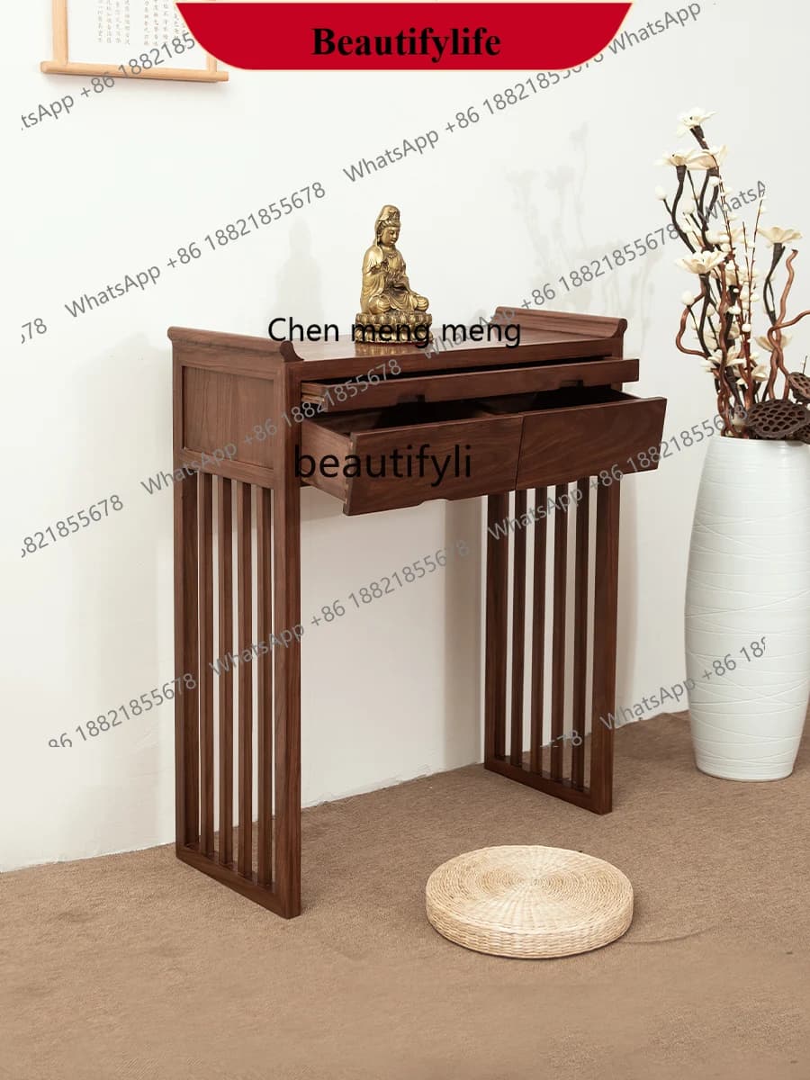 z183  New Chinese Modern Altar Altar Household Incense Burner Table Buddha Shrine Elm God of Wealth Worship Table Buddha Niche