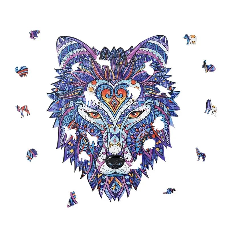 Coyote Wooden Irregular Alien Animal Puzzle High Difficulty Stress Relief Educational Toy