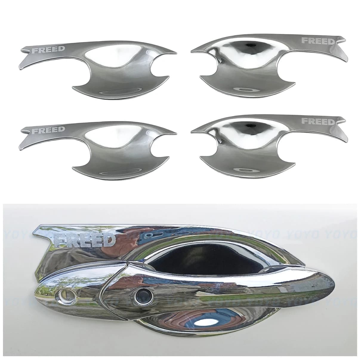 High Quality  Carbon fiber Car Chrome Accessories  Door Handle Bowl Covers Trim For Honda Freed Gb3 Gb4 GP32008 2010  2016
