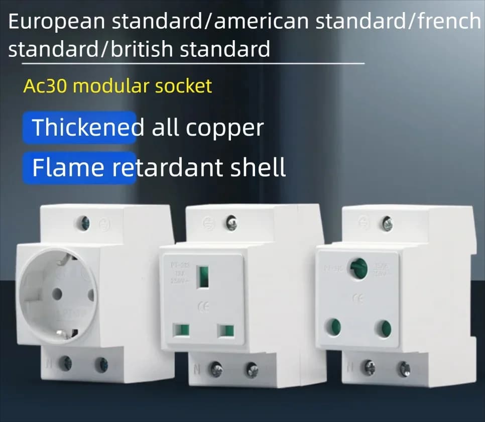 Modular Socket - European American German British French South African Standard Electrical Outlet German Style