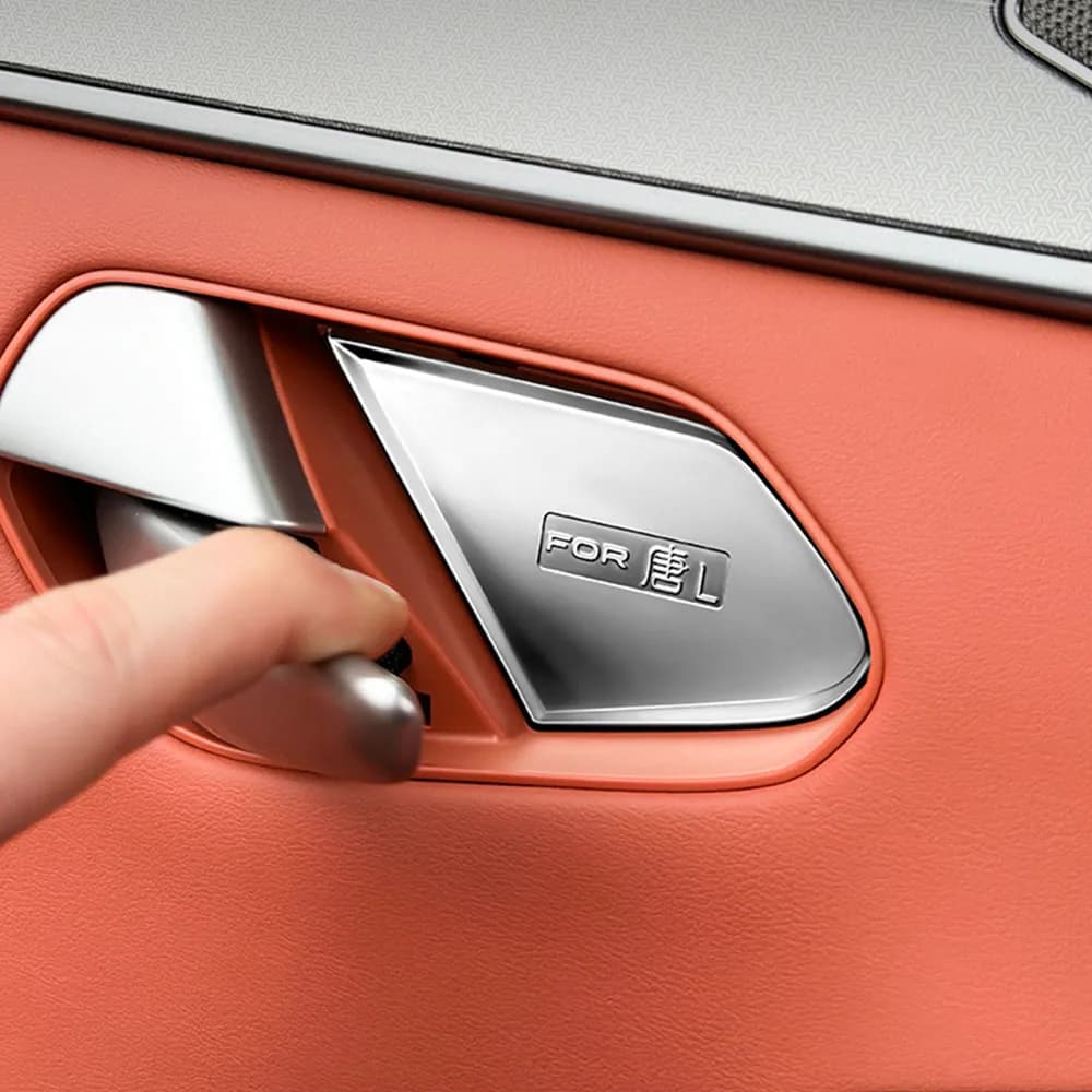 4 Pcs Inner Door Wrist Protection Sticker For BYD TANG L Sealion 8 EV/DM 2025 2026 Stainless Steel Scratch Pad Car Accessories