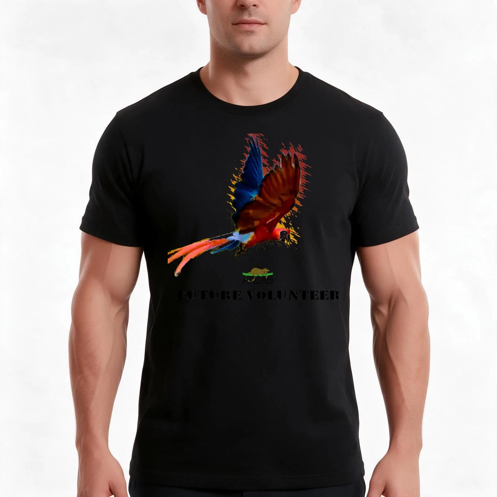 Future volunteer: macaw T-Shirt, Summer Casual Cotton Tee, Oversized Streetwear Tops, Vintage Graphic Print, Unisex Men Women