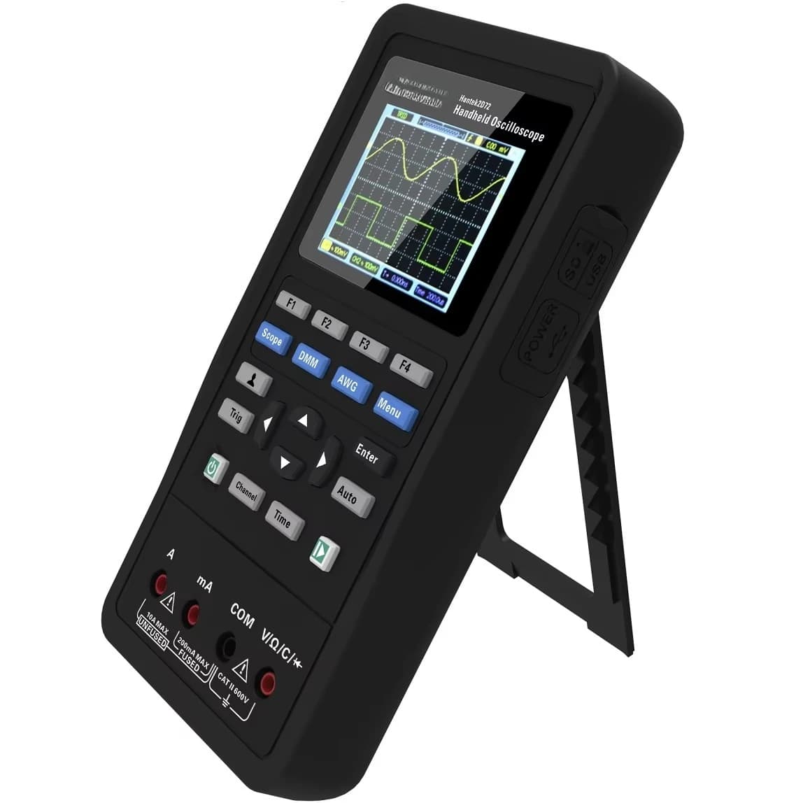 Hantek 2D72 Digital Oscilloscope 2CH 70MHZ USB Portable Waveform Generator Handheld Multimeter