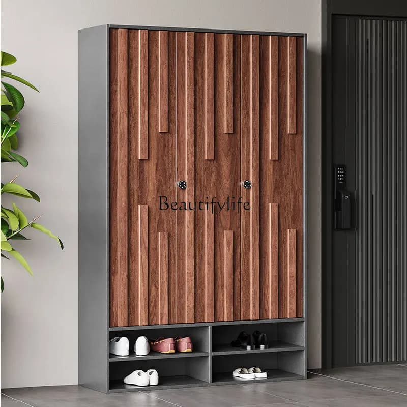 04Home shoe cabinet, home door storage cabinet integrated against the wall can be customized outdoor