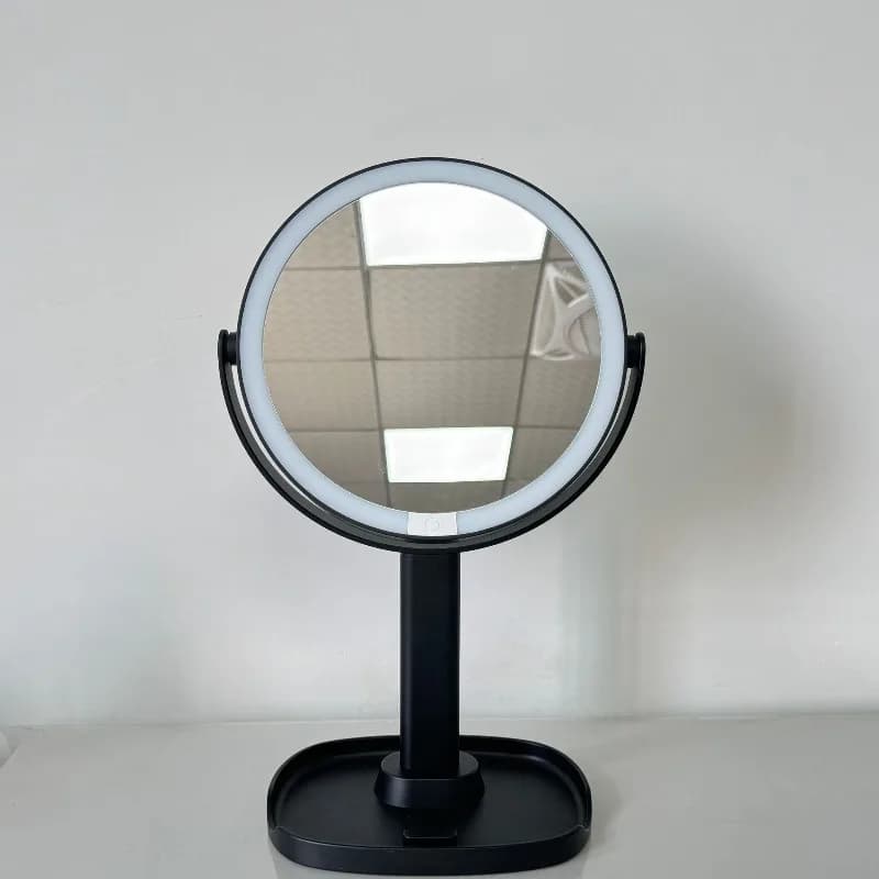 Makeup mirror with light, LED fill light, double-sided , 5X wall-mounted , women's desktop makeup touch-up mirror