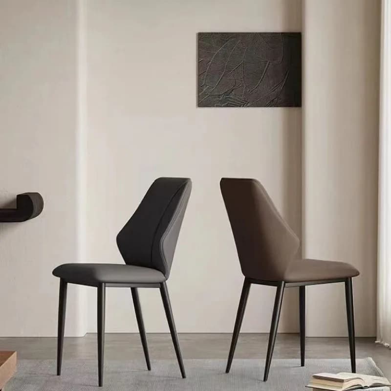 #For Italian high-end dining chair Modern light luxury backrest Home restaurant stool Backrest chair Minimalist designer simple