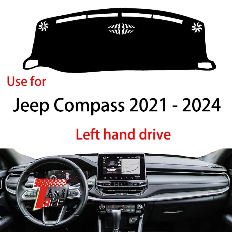 TAIJS Factory 3Colors car pad Polyester Fibre Car Dashboard Cover For Jeep Compass 2021-2024 Left Hand drive