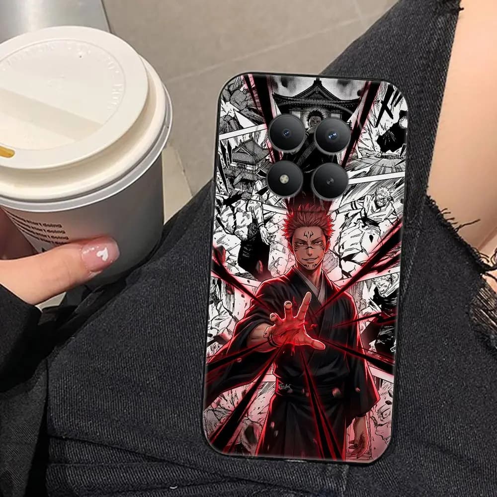 Phone Case For Xiaomi Redmi Note 15 14 13 12 12S 11 11T 11S 10 10S 9 Pro PLUS Funda Shell Cover J-Jujutsu K-Kaisen Sukuna Anime