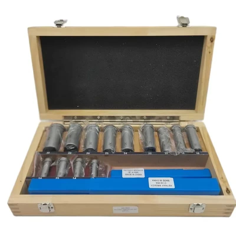 22Pcs Keyway Broach Sets Industrial Tools for Lathe Metric Size 4/5mmB1 6/8mmC Broaches 13p Bushings 5p Shims Metalworking Tool
