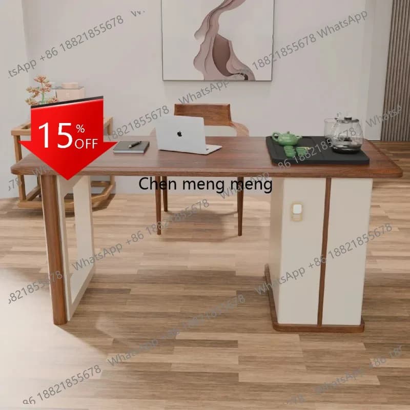 A139 Nordic Cream Style Coffee Table Modern Simple Wooden Long Coffee Table Living Room Sofa Side Home Furniture Stolik Kawowy