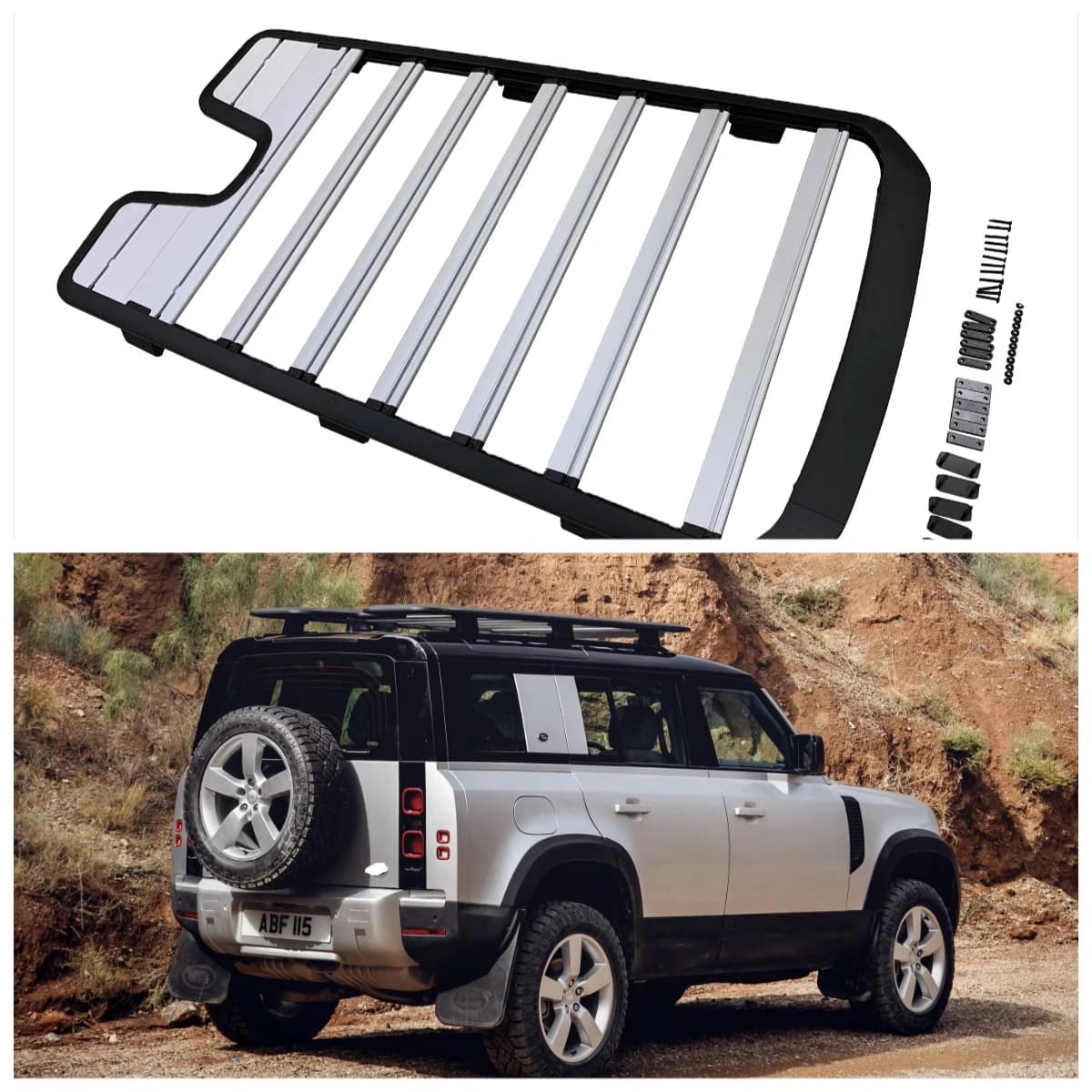 YH-Q-LD002 High Quality Aluminum Alloy Car Roof Rack Roof Basket Luggage Rack for 2020 Land Rover Defender 110