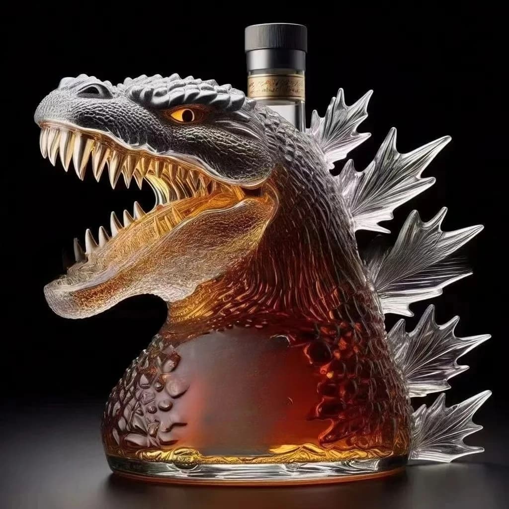 Funny Middle Finger Whiskey Glass Decanter Duck Turtle Dog 10Oz Glass Whiskey Wine Bottle Statue Decoration for Bar Office Home