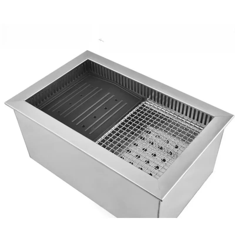 Korean barbecue oven, stainless steel square charcoal oven