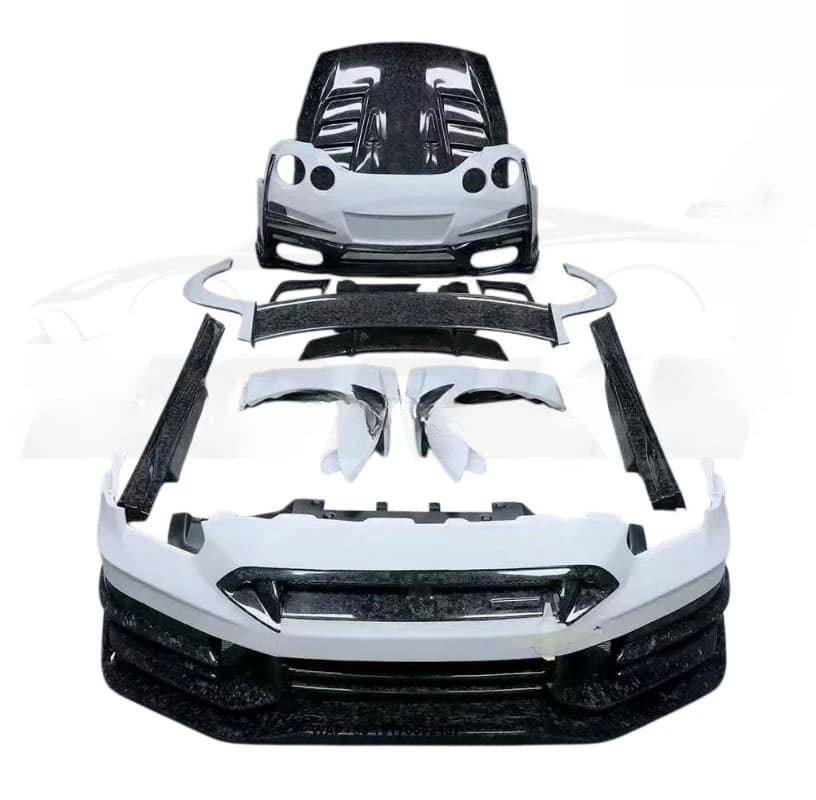 High Gloss Forged Carbon Nismo New Bumper Full Body Kit Seamless OEM Fit for GT-R R35 JDM Track Wide Body Upgrade Set