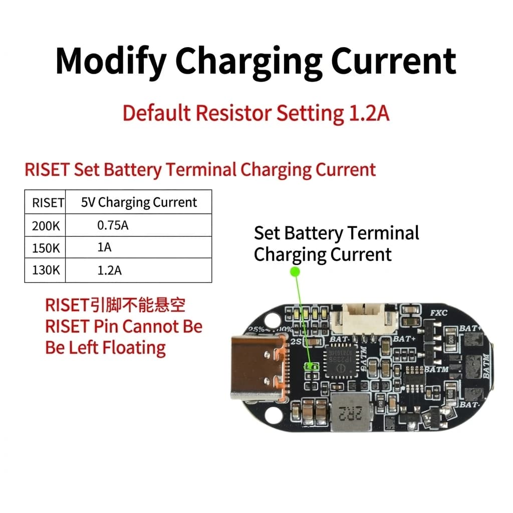 IP2336 2S Lithium Battery Charge Discharge Module Adjustable Charging Voltage Current with Balance Circuit Overcurrent Protecion