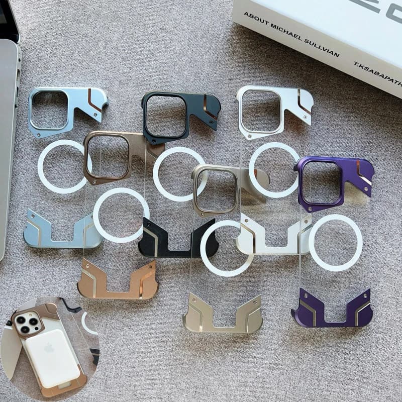 Luxury Aluminum Alloy Frameless Glass Magnetic Phone Case For iPhone 16 Pro Max 15 Plus 14 13 Pro Metal Frame Transparent Cover