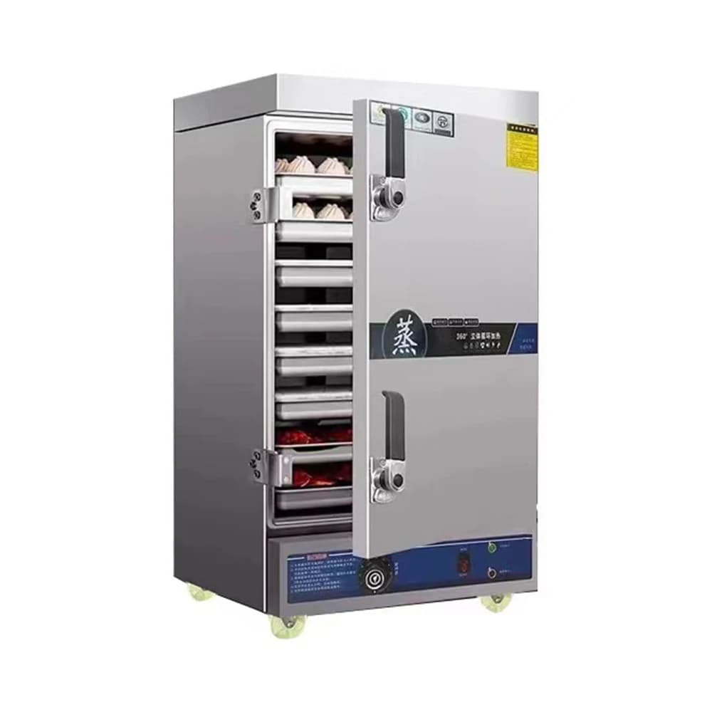 Commercial Seafood Steamed Cabinet 3 Deck Induction Seafood Steamer For Steaming Rice Fish Vegetable Restaurant Hotel