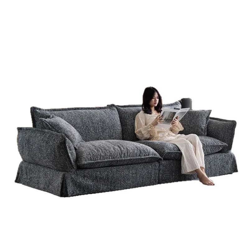 sofa French cream style retro removable and washable, living room straight row medieval cloth art grado sofa high backrest