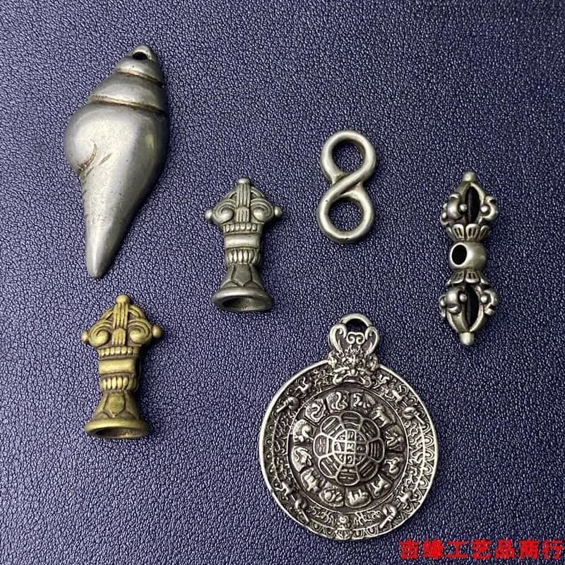 Tibetan-style Lima , pendant for bracelets and necklaces, accessories, Bagua nine-palace copper plaque, key