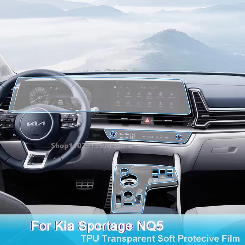 For Kia Sportage NQ5 2022 Instrument Navigation Car Interior Center Console Transparent TPU Protective Film Anti-scratch Sticker